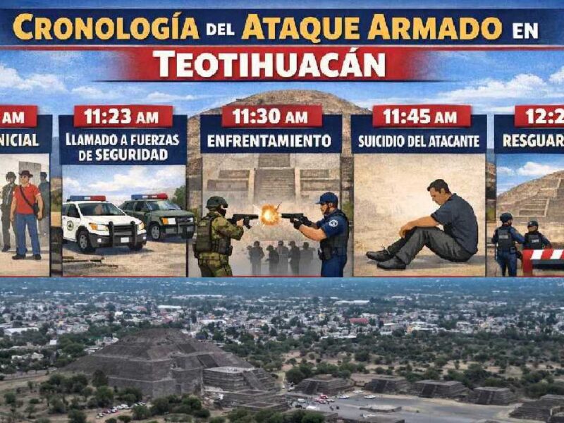 Dale un vistazo a la cronología del ataque perpetrado en la pirámide de la Luna en Teotihuacán