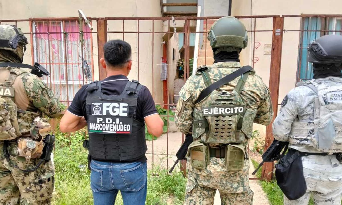 Uno de los inmuebles cateados.