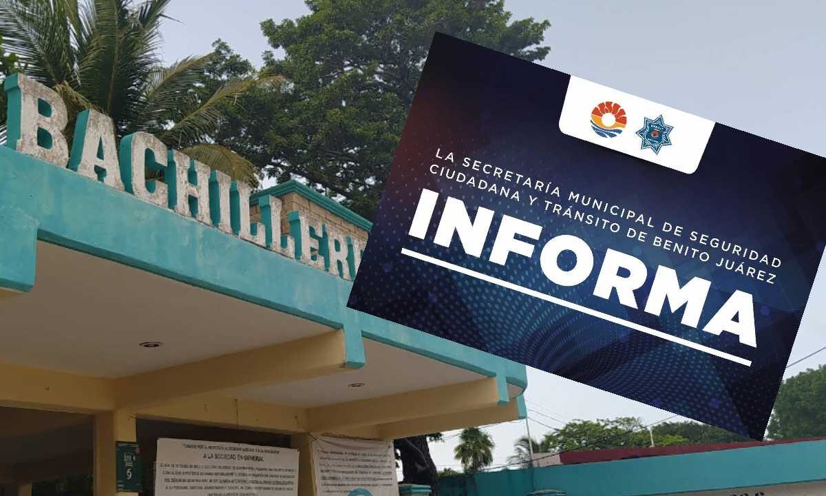 La policía acudió al plantel de Bachilleres.