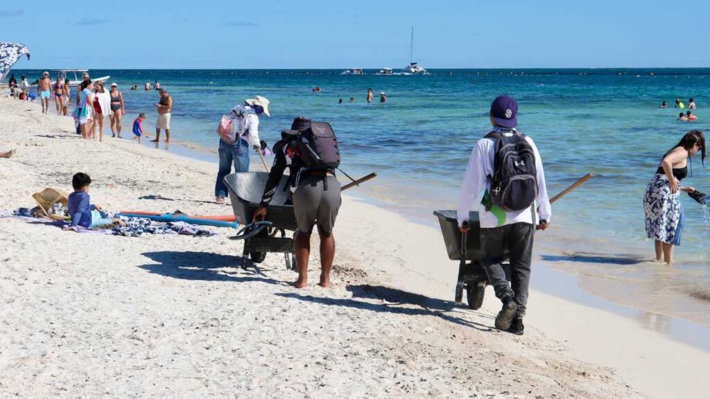 Puerto Morelos le saca brillo a sus playas con permanentes operativos de limpieza