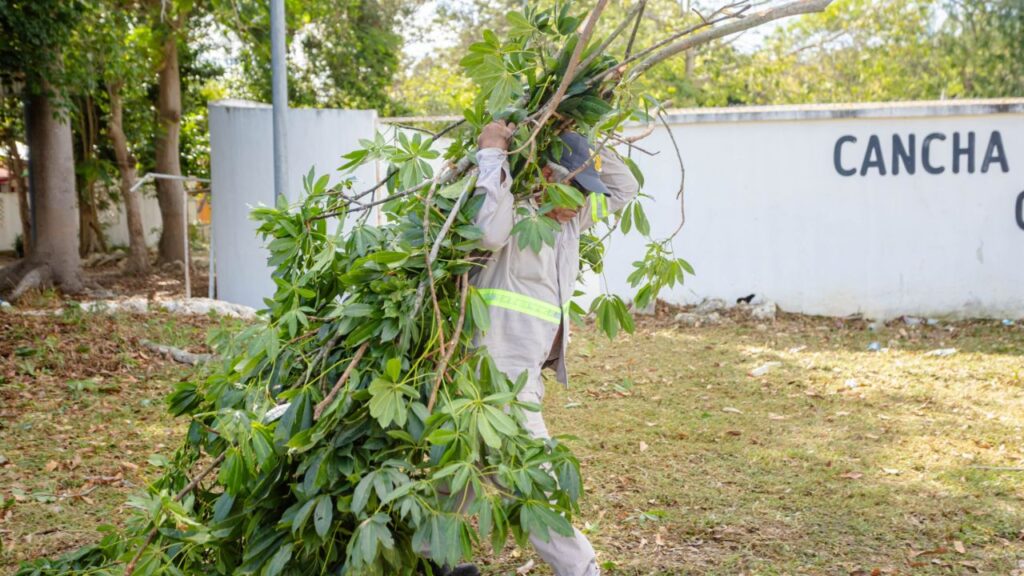 Diego Castañón supervisa limpieza y rehabilitación en Chemuyil