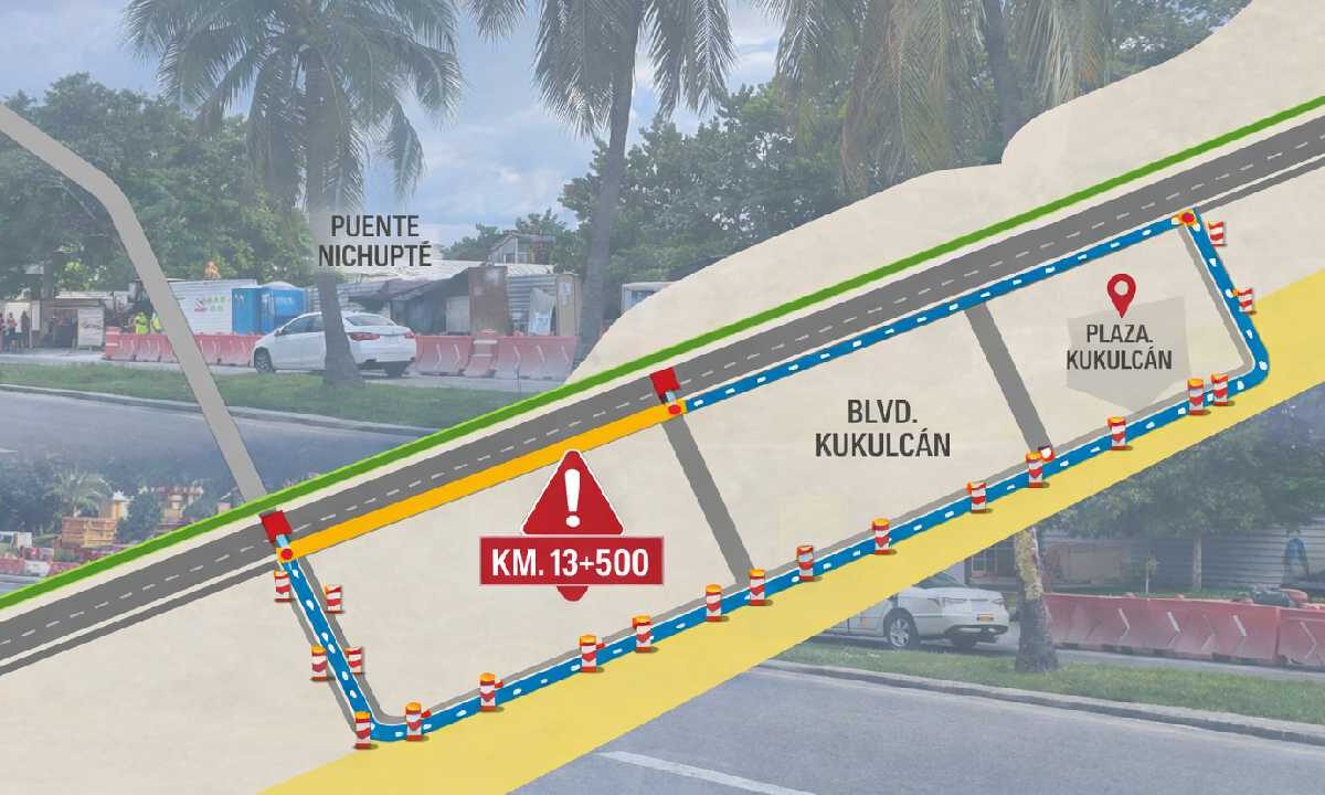 Atención con los cambios en el boulevard Kukulcán.