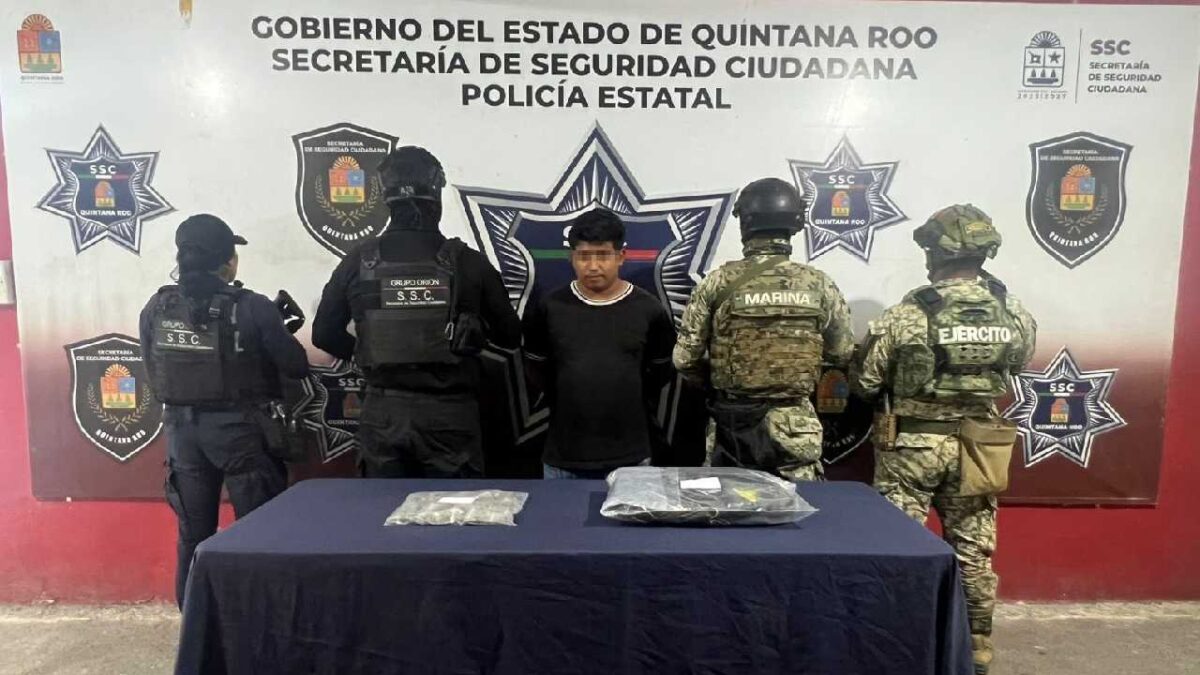 Cae sujeto con droga.