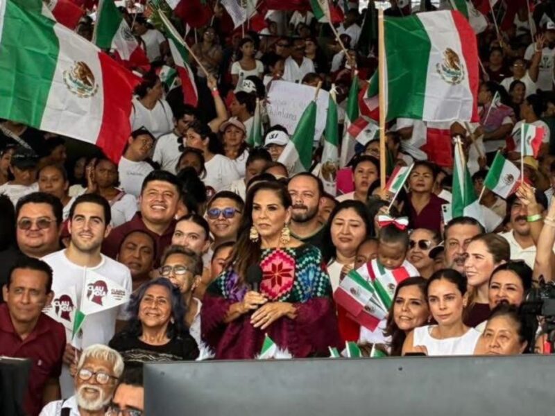 Celebran triunfo de Claudia Sheinbaum en Cancún