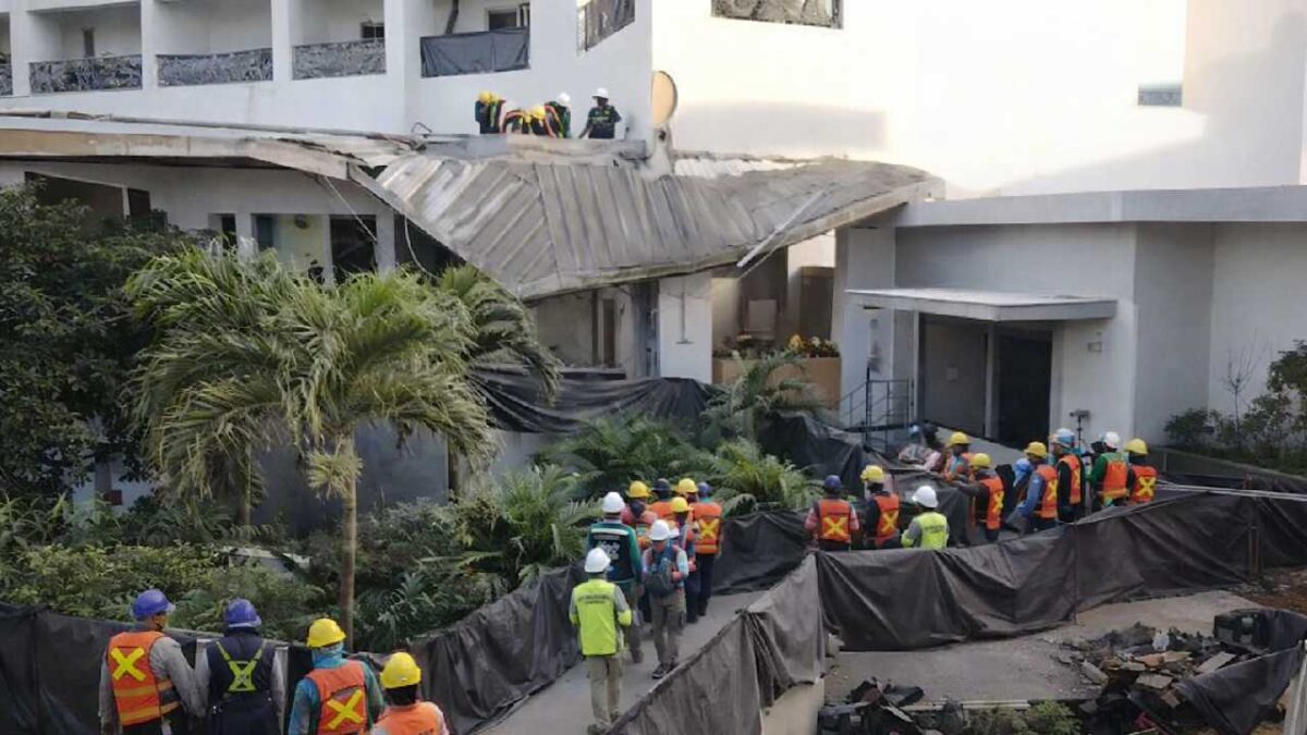 Accidente en una obra en construcción de un hotel deja un amuerto.