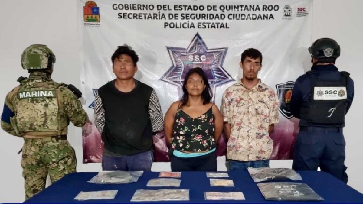 Detienen a 3 con drogas.