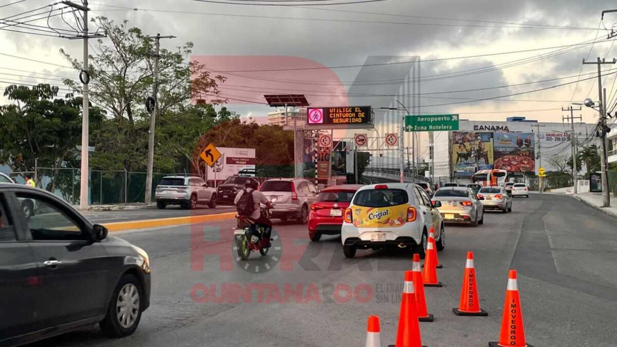 Operativo en apertura del Puente Nichupté.