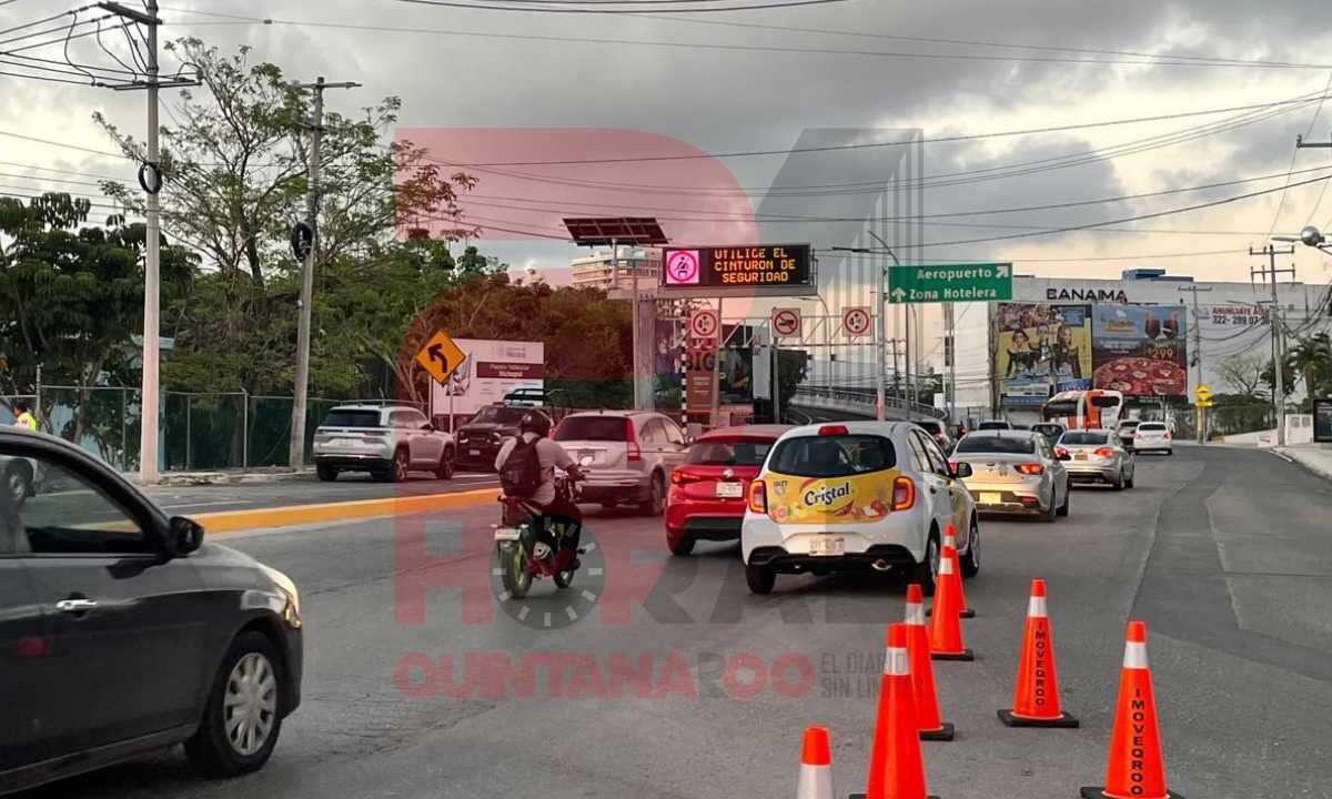 Operativo en apertura del Puente Nichupté.