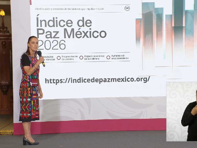 La construcción de la paz en México es reconocida internacionalmente: Sheinbaum
