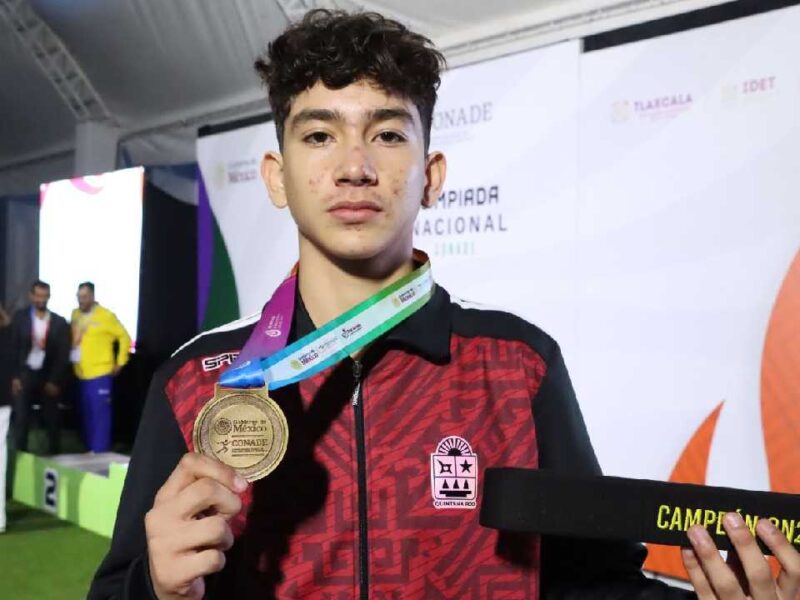 Olimpiada Conade 2026: atleta quintanarroense José de Jesús Bravo Ramírez se baña en oro en Taekwondo