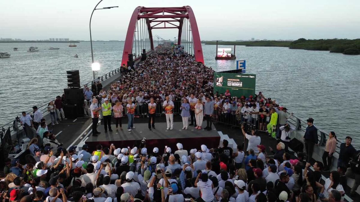 Así fue la inauguración del Puente Nichupté.