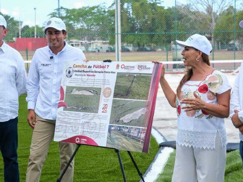 Supervisa Mara Lezama avance de obras deportivas en Bacalar para el Mundial Social 2026