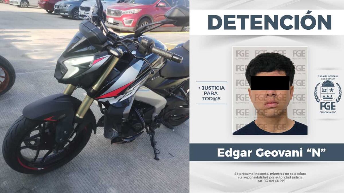 Cae sujeto con moto robada.