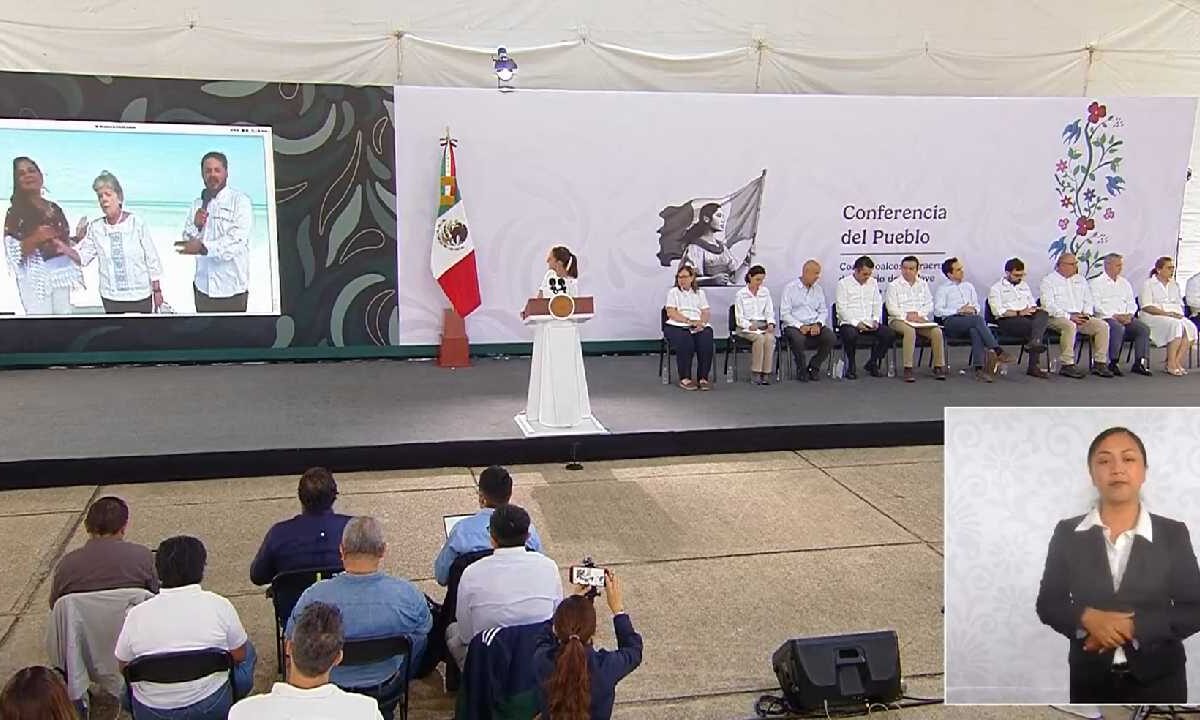 Mara Lezama en la Mañanera del Pueblo.