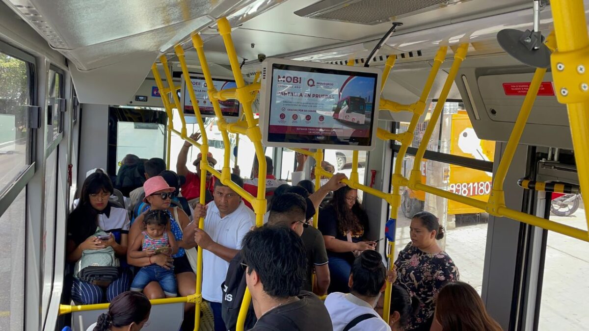 Mobi Cancún ruta 27 inicia pruebas gratis en el puente Nichupté