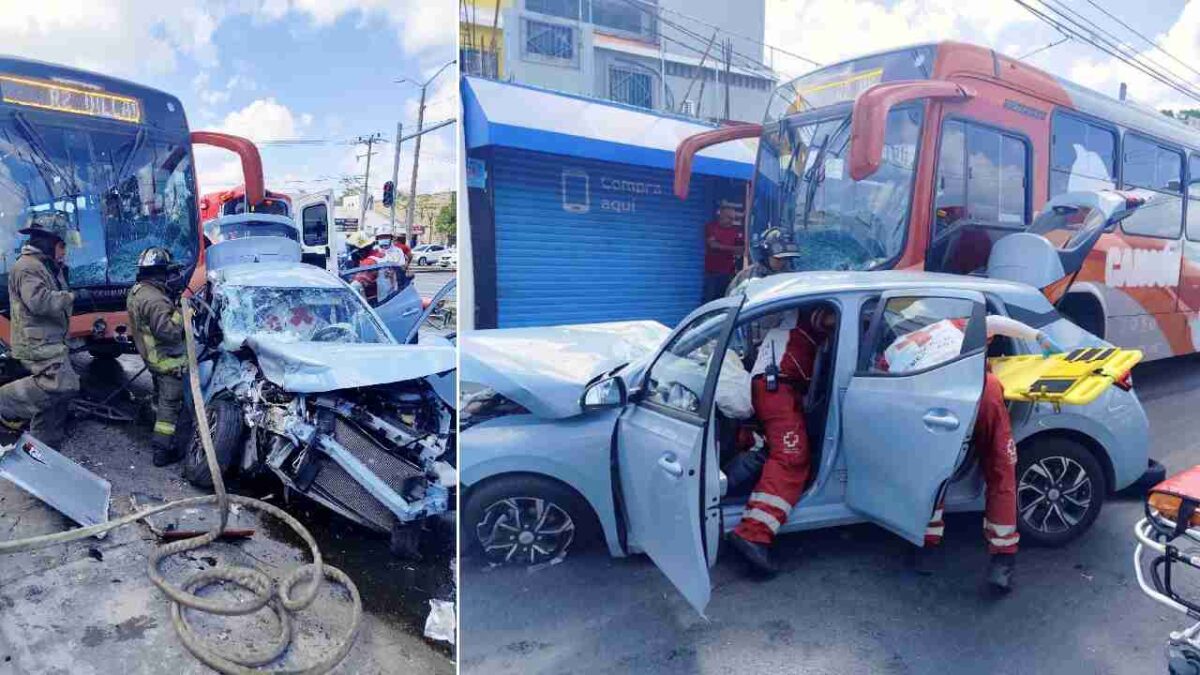 Aparatoso accidente deja un prensado.