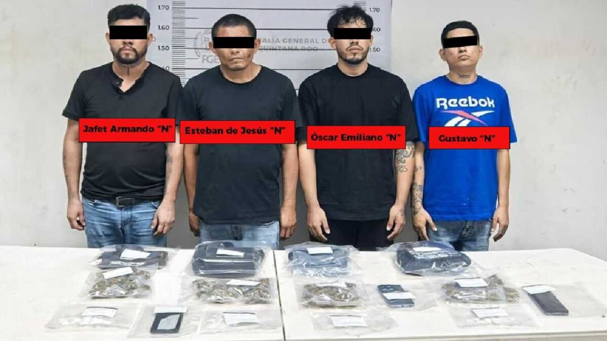 Cuatro detenidos con droga.