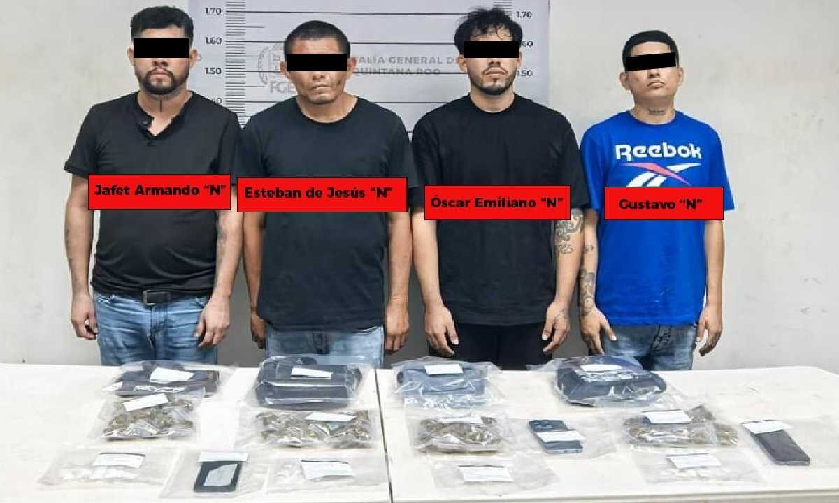 Cuatro detenidos con droga.