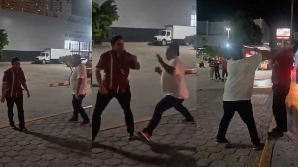 Cancún: captan pleito entre choferes de transporte público frente a plaza Las Américas (video)