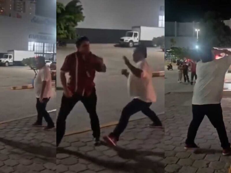 Cancún: captan pleito entre choferes de transporte público frente a plaza Las Américas (video)