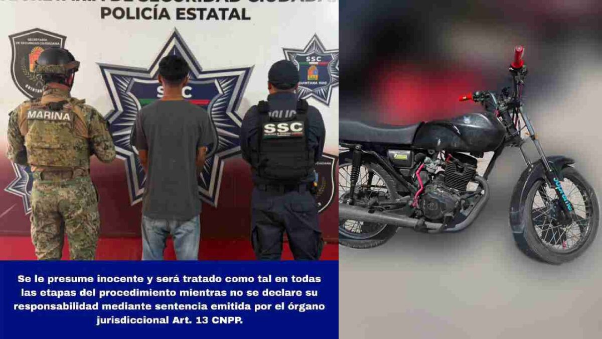Cae sujeto con moto de dudosa procedencia.