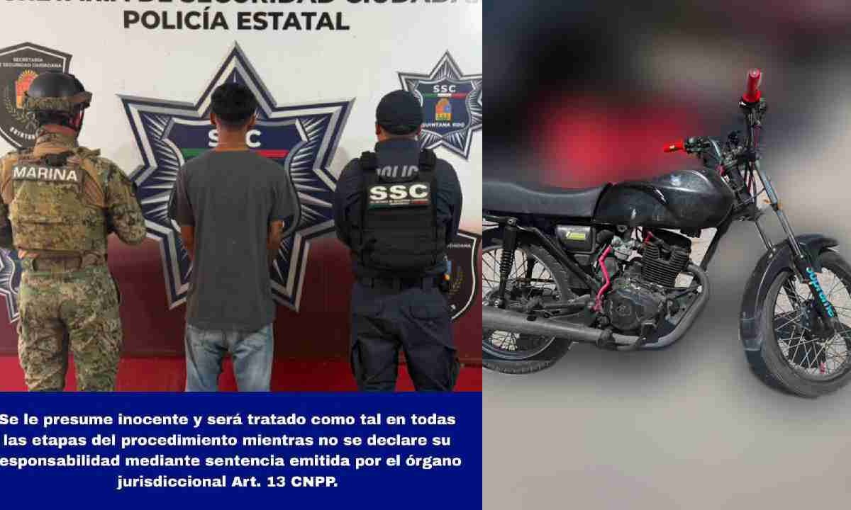Cae sujeto con moto de dudosa procedencia.