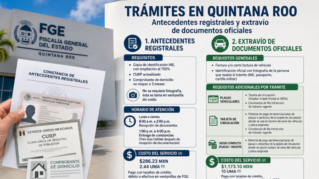 Constancia de antecedentes registrales en Quintana Roo