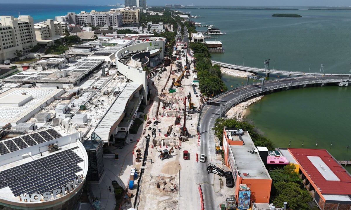Distribuidor Vial Kukulcán registra avance del 28.8% en Cancún
