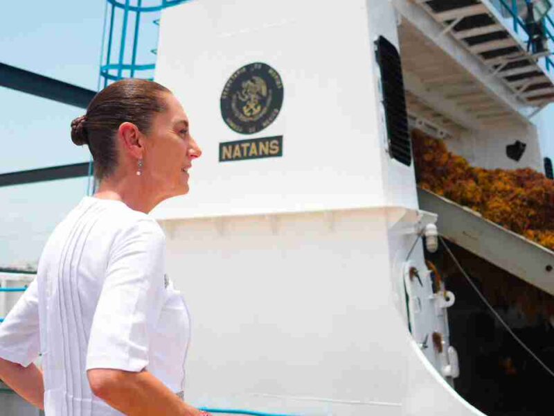 En 15 días informe sobre la estrategia contra sargazo en Quintana Roo: Sheinbaum. Anuncia reunión con hoteleros