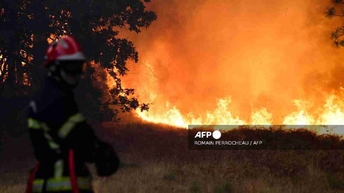 Francia combate incendios forestales.