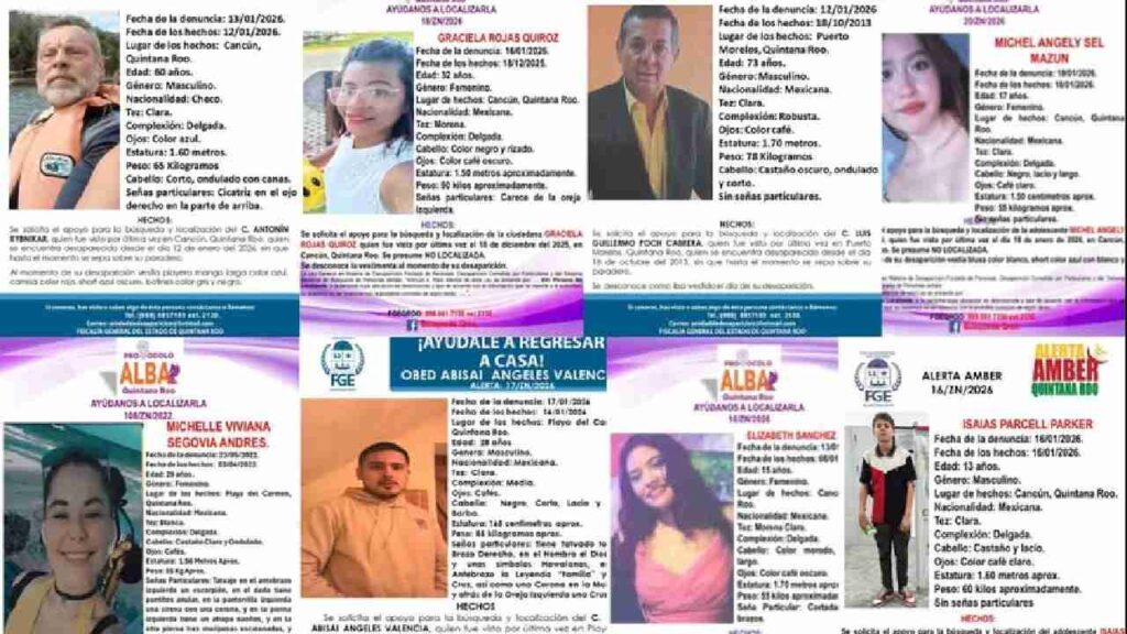 Suman casi 2 mil personas desaparecidas en Quintana Roo desde que se tiene registro