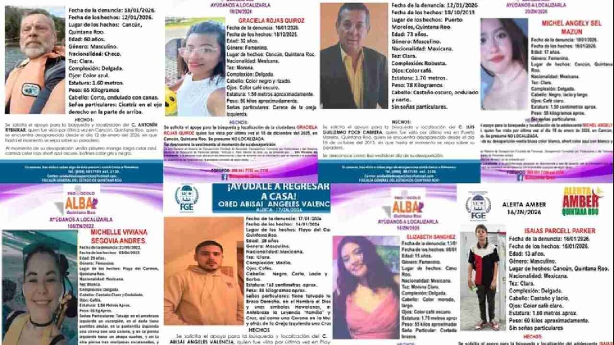 La mayoría de las personas desaparecidas en Quintana son jóvenes.