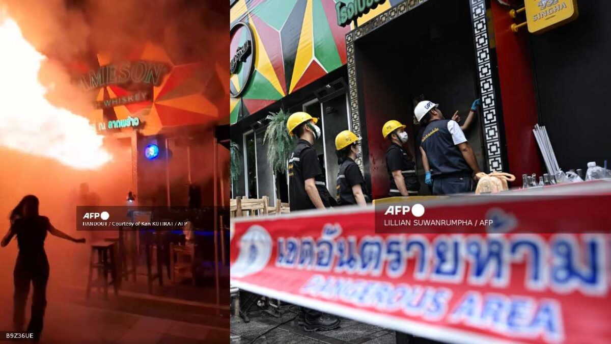 Mortal incendio de bar en Bangkok.