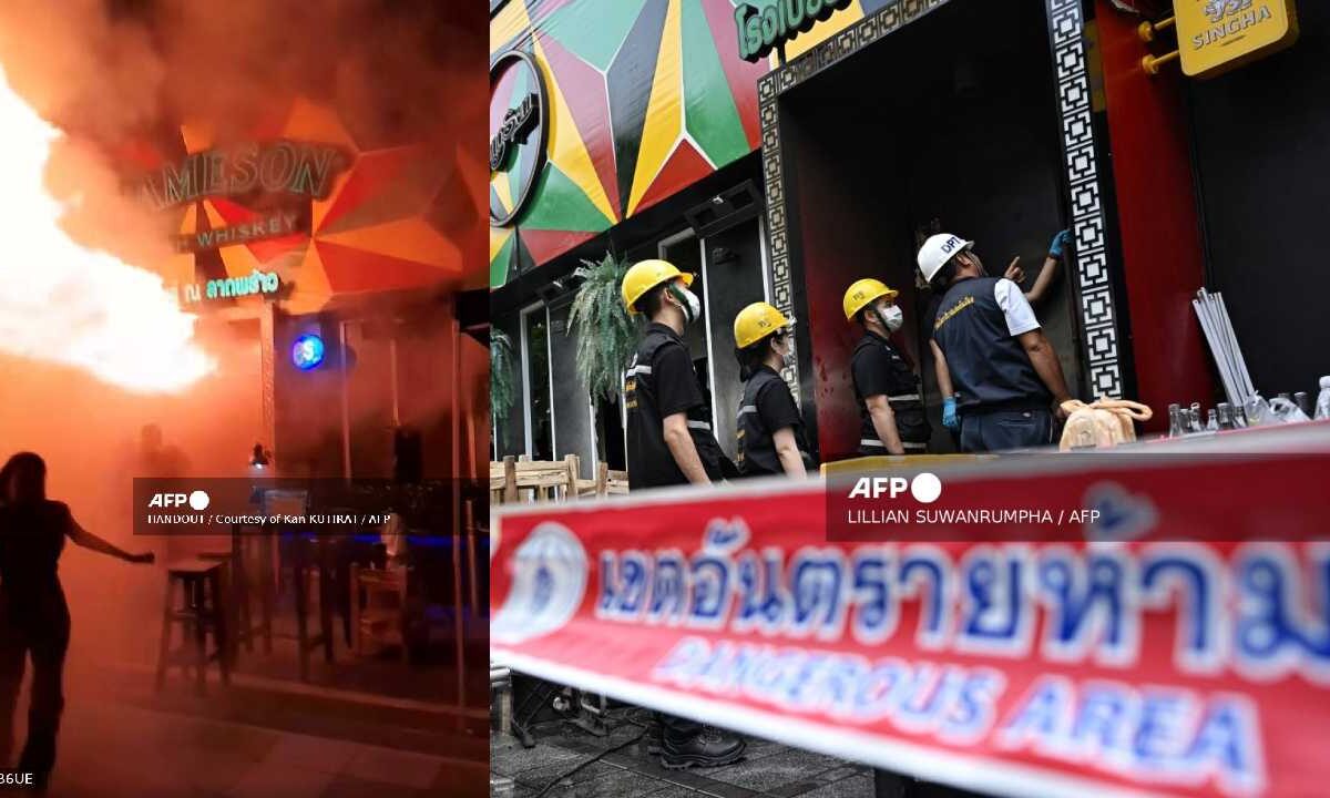 Mortal incendio de bar en Bangkok.