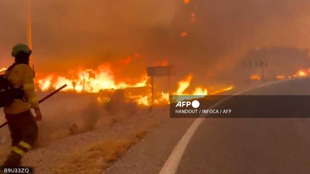 Devastador incendio forestal en España.