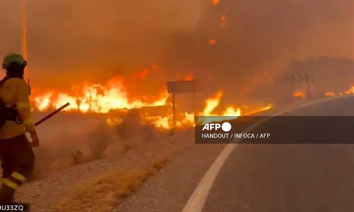 Devastador incendio forestal en España.