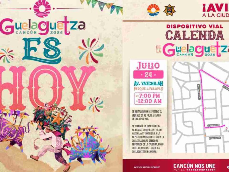 ¡Atención! Estas calles estarán cerradas a partir de hoy en la tarde en Cancún