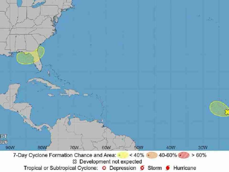 ¡Vigilancia en el Atlántico! Incrementa a 20% posible formación ciclónica; se ubica a 9,95 Km de Quintana Roo