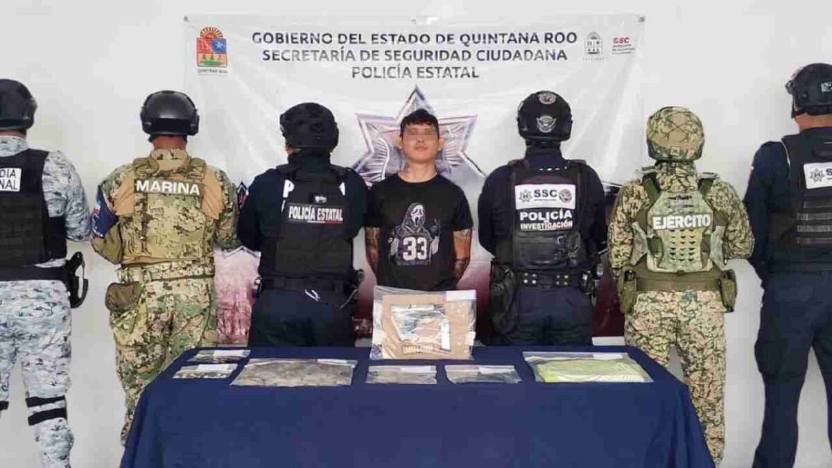 Cae con drogas en Cozumel.