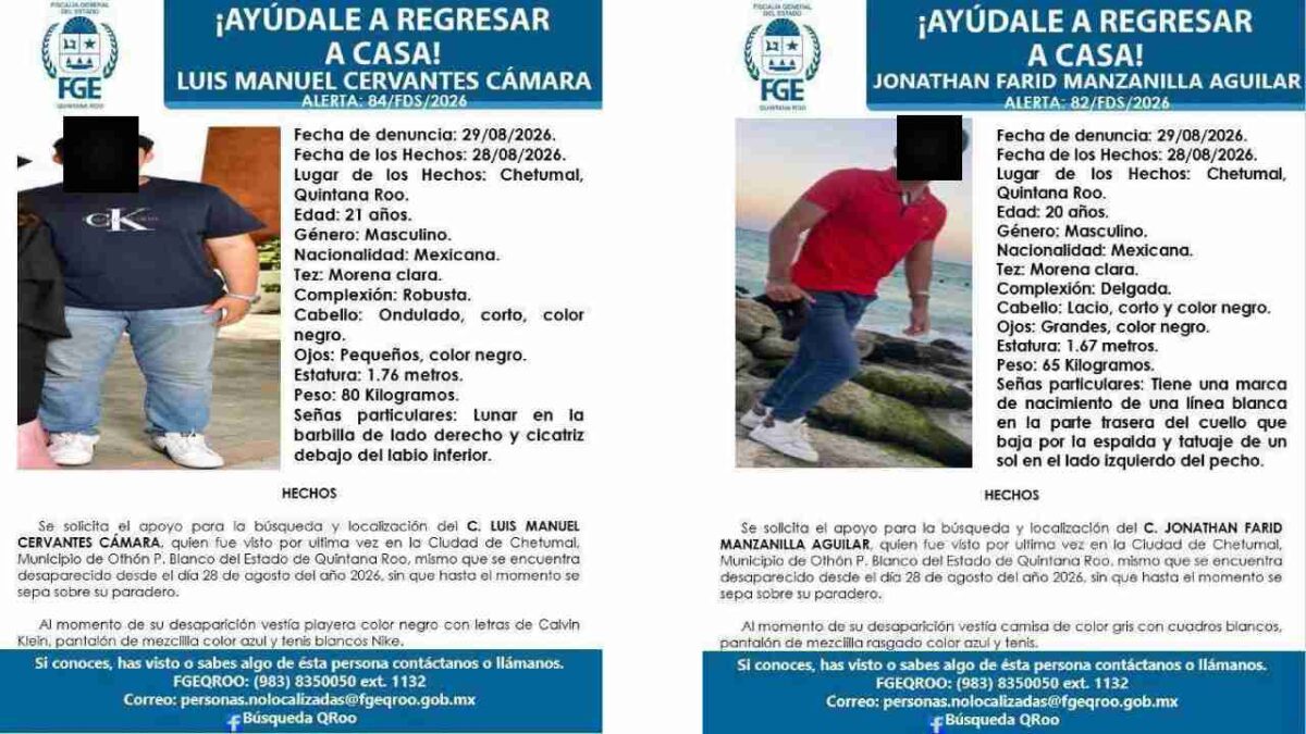 Localizan a dos jóvenes desaparecidos.