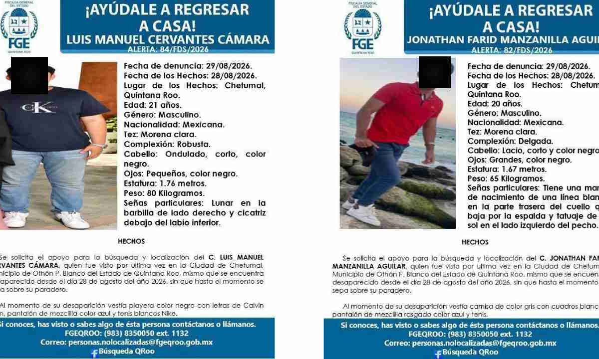 Localizan a dos jóvenes desaparecidos.