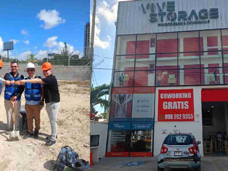 ¡Doble inauguración! ViveStorage coloca la primera piedra de Cancún 2 - Home Depot, mientras TVS Motor abre su primera agencia en el destino