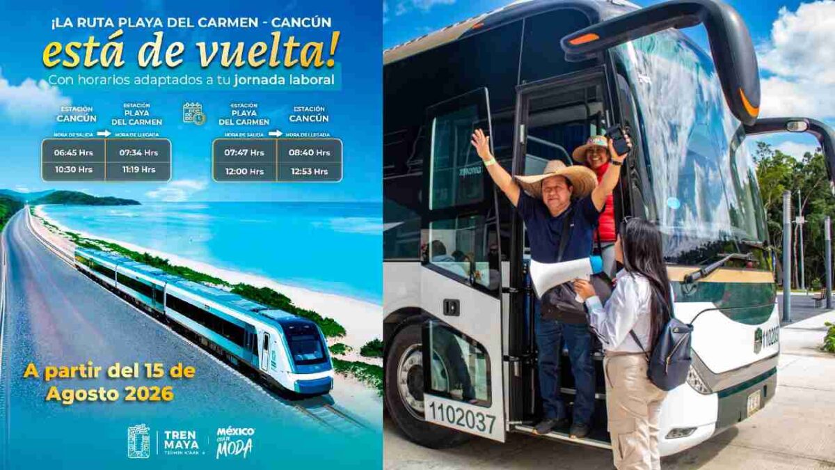 Regresa ruta Tren Maya Cancún Playa del Carmen.