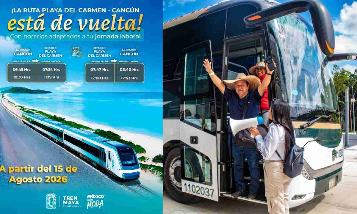 Regresa ruta Tren Maya Cancún Playa del Carmen.