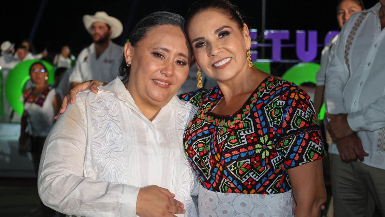 Mara Lezama durante la presentación de su Cuarto Informe de Gobierno en Chetumal, Quintana Roo