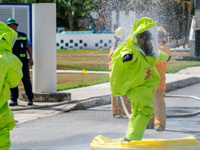 Aguakan realiza con éxito simulacro de emergencia por fuga de gas cloro en Cancún