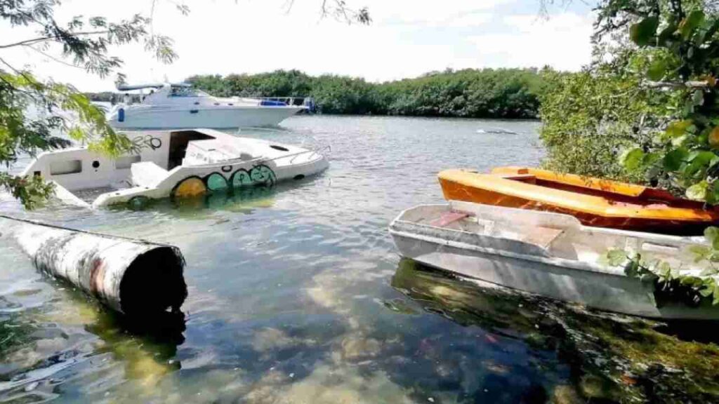 Van por 50 embarcaciones hundidas en el sistema lagunar Nichupté de Cancún