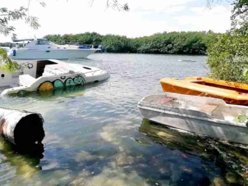 Van por 50 embarcaciones hundidas en el sistema lagunar Nichupté de Cancún