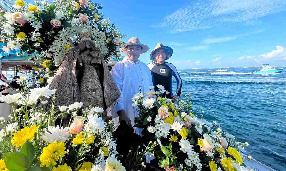 Exitosa XXVII Procesión Marítima hacia Isla Contoy, en honor a la Virgen de la Caridad del Cobre, patrona de las y los pescadores.
